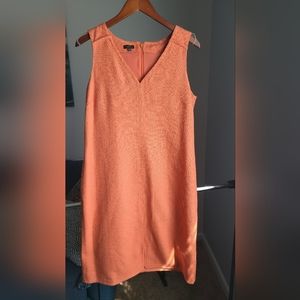 Talbots Classic Sleeveless orange textured Dress